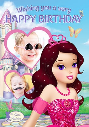 Gem Fairies Photo Birthday Card