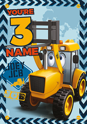 Joey JCB Birthday Card - Age 3