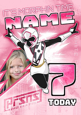 7 Today White Power Ranger Photo Card