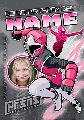 Birthday Girl Power Rangers Photo Card