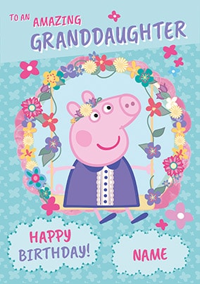 Peppa Pig - Granddaughter Personalised Birthday Card