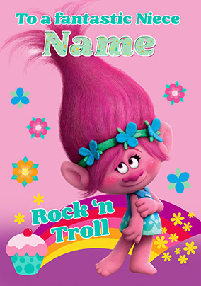 Trolls Niece Birthday Card