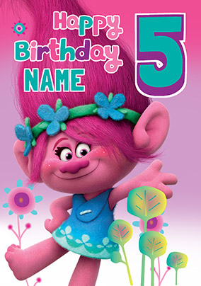 Trolls 5th Birthday Card