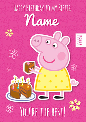 Peppa Pig - Birthday Card To my Sister