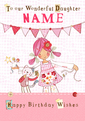 Emily Button - Wonderful Daughter Personalised Card