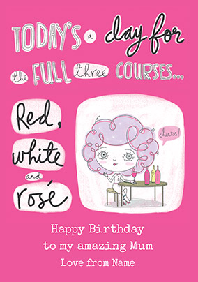 Full Three Courses Personalised Birthday Card