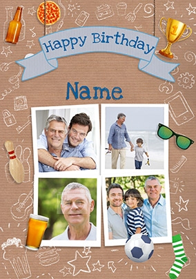 Birthday Banner Multi Photo Card