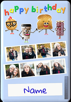 Funny Food Multi Photo Birthday Card