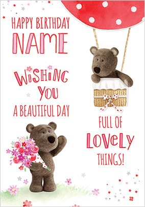 Barley Bear Beautiful Day Personalised Birthday Card