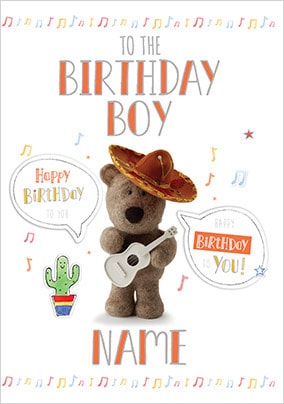 Barley Bear Birthday Boy Personalised Card