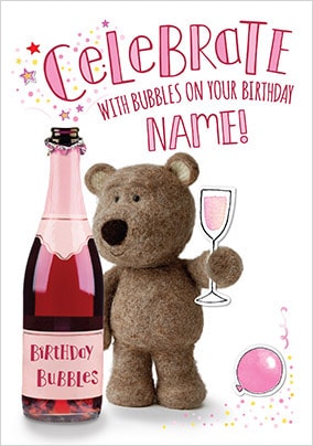 Barley Bear Celebrate Personalised Birthday Card