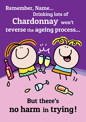 Chardonnay Birthday Card