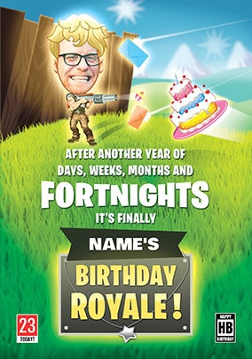 Fortnights Spoof Photo Birthday Card