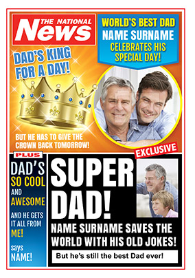 Super Dad Photo Upload National News Birthday Card