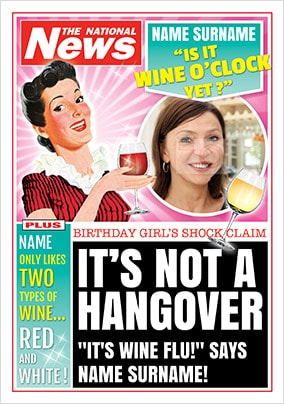 Wine Flu Photo Upload National News Birthday Card