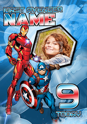 Avengers Age 9 Birthday Photo Card