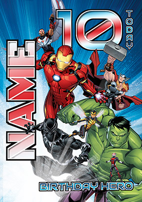 Avengers Age 10  Birthday Card