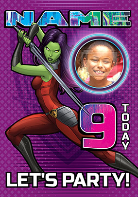 Guardians of the Galaxy Age 9 Photo Birthday Card