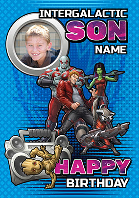 Guardians of the Galaxy Son Photo Birthday Card