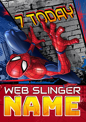 Spider-Man Age 7 Birthday Card