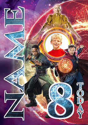 Doctor Strange Age 8 Photo Birthday Card