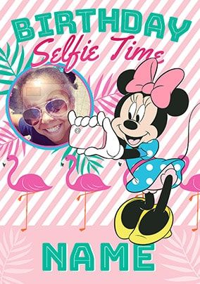 Photo of Minnie Mouse Selfie Photo Birthday Card