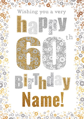 60th Birthday Card Bubbles - Milestone Birthday