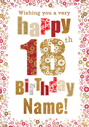 18th Birthday Card Bubbles - Milestone Birthday