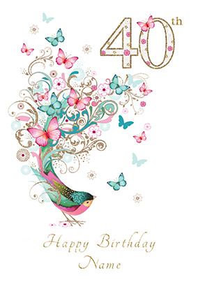 40th Birthday Card Bird - Milestone Birthday