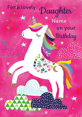 Unicorn Lovely Daughter Birthday Card