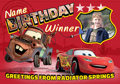Disney Cars - Birthday Card Winner