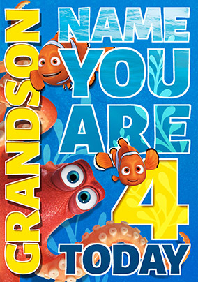 Finding Dory - Birthday Card Grandson You're 4
