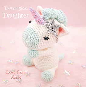 Magical Daughter Unicorn Personalised Card