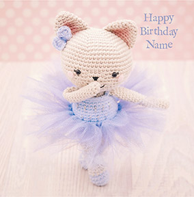 Ballerina Cat Personalised Birthday Card