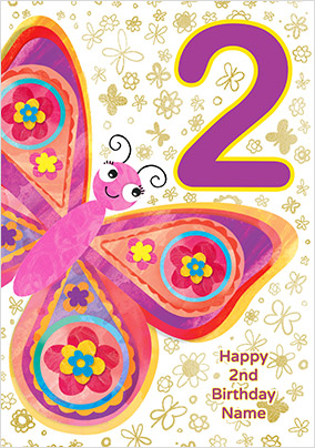 Butterfly 2 Today Birthday Card