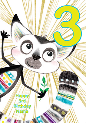 Lemur 3 Today Birthday Card
