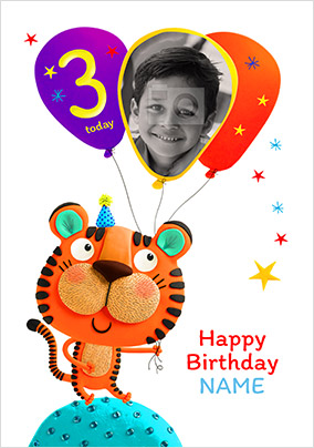 Tiger Photo Upload 3 Today Birthday Card