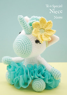 Special Niece Unicorn Personalised Card