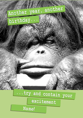 Orangutan Birthday Card - Paw Play