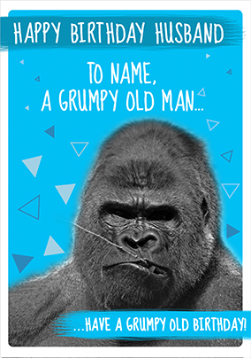 Paw Play Husband Birthday Card - Grumpy Gorilla