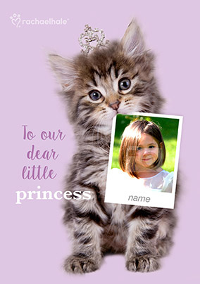 Kitten Photo Upload Birthday Card Little Princess - Rachael Hale
