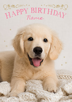 Golden Labrador Puppy Birthday Card