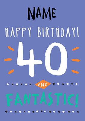 40th Birthday Card 40 Today Blue - Rock, Paper, Awesome