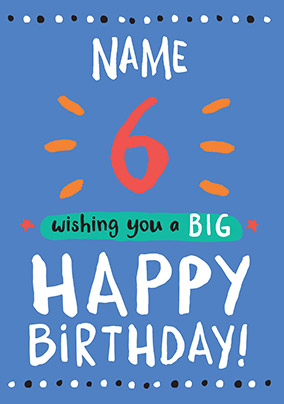 6th Birthday Card 6 Today Blue - Rock, Paper, Awesome