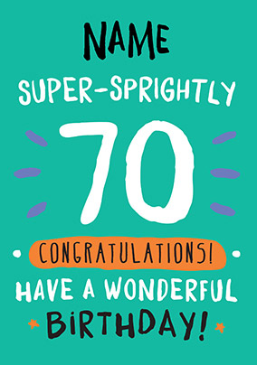 70th Birthday Card 70 Today Green - Rock, Paper, Awesome