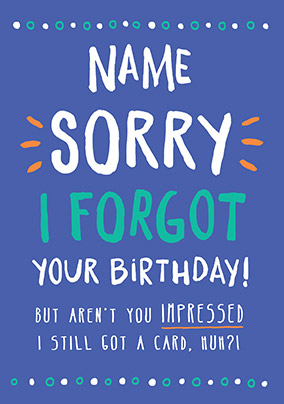 Belated Birthday Card Sorry - Rock, Paper, Awesome