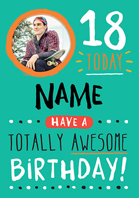 18 Today Birthday Card - Rock Paper Awesome