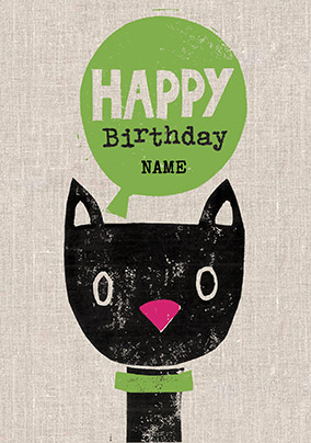 Sarah Kelleher - Cat Personalised Birthday Card