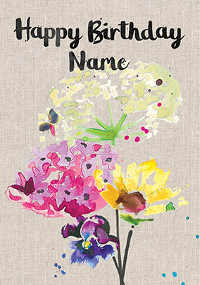 Sarah Kelleher - Wild Flowers Personalised Birthday Card