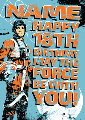 Luke Skywalker Age 18 Birthday Card